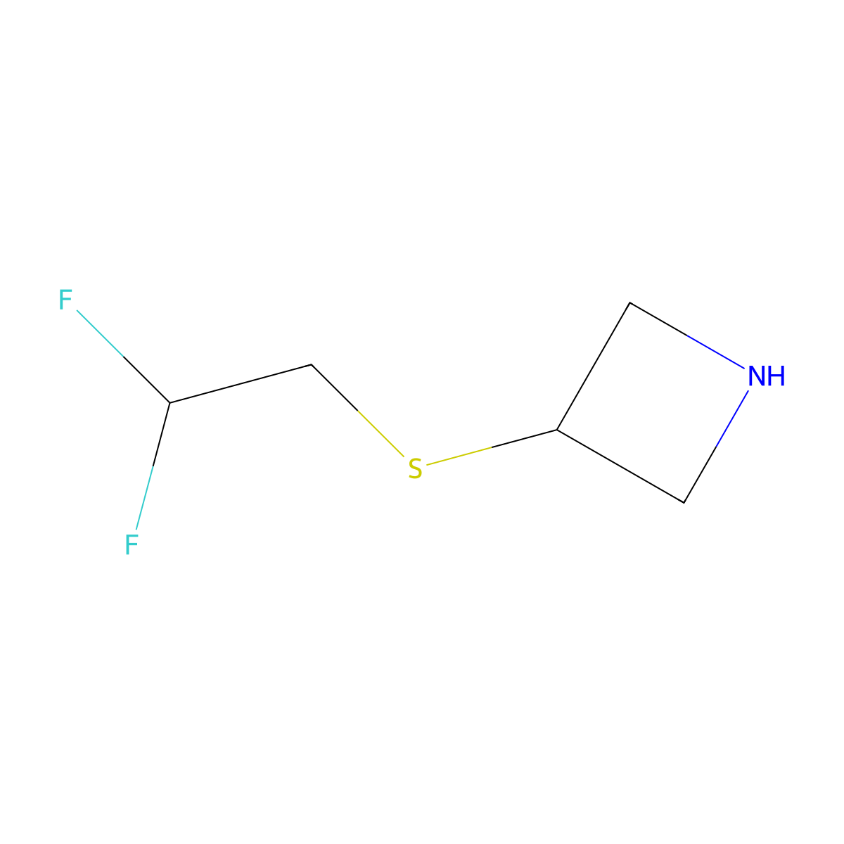 3-[(2,2-Difluoroethyl)sulfanyl]azetidine molecular structure, CAS 2763759-44-8