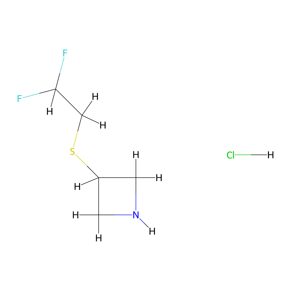 3-[(2,2-Difluoroethyl)sulfanyl]azetidine hydrochloride molecular structure, CAS 2763759-45-9