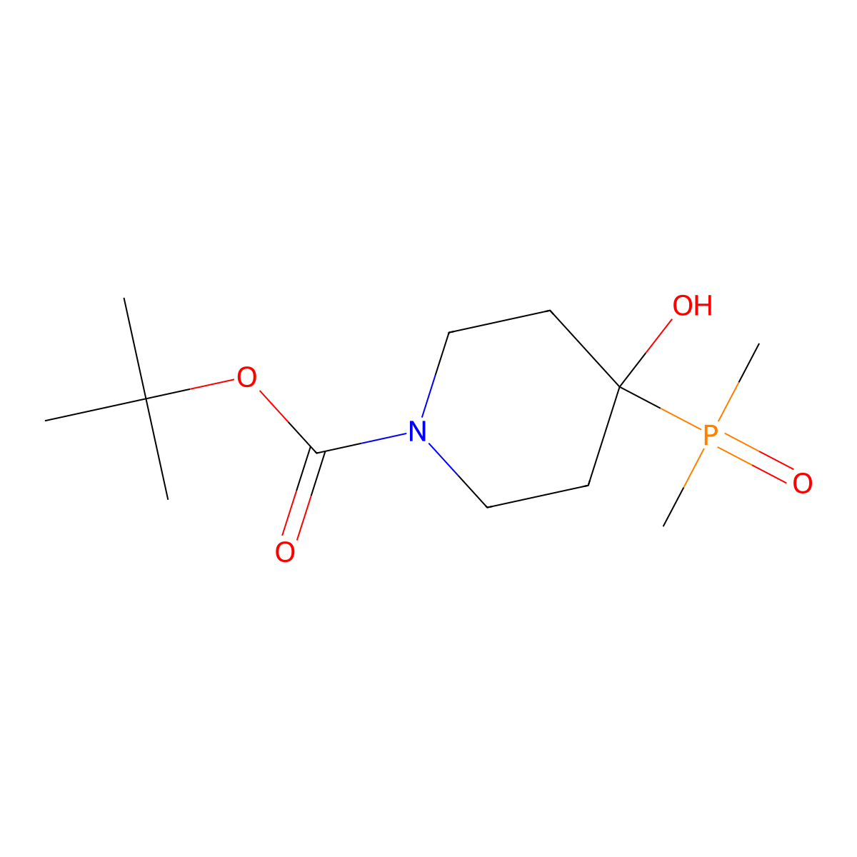 Tert-butyl 4-(dimethylphosphoryl)-4-hydroxypiperidine-1-carboxylate molecular structure, CAS 2763759-47-1