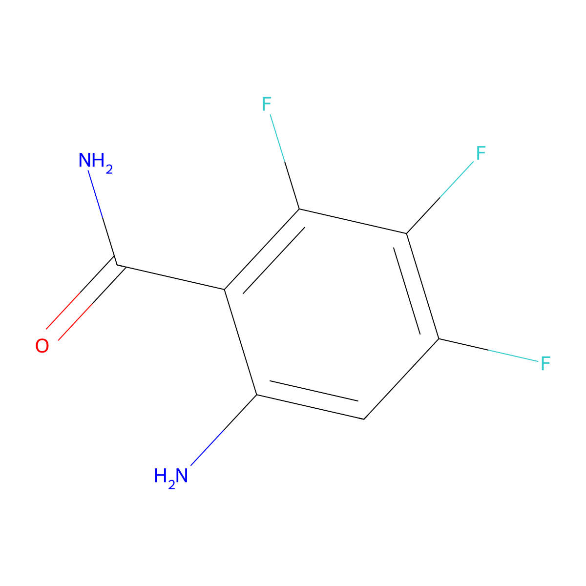 6-Amino-2,3,4-trifluorobenzamide molecular structure, CAS 2763759-50-6
