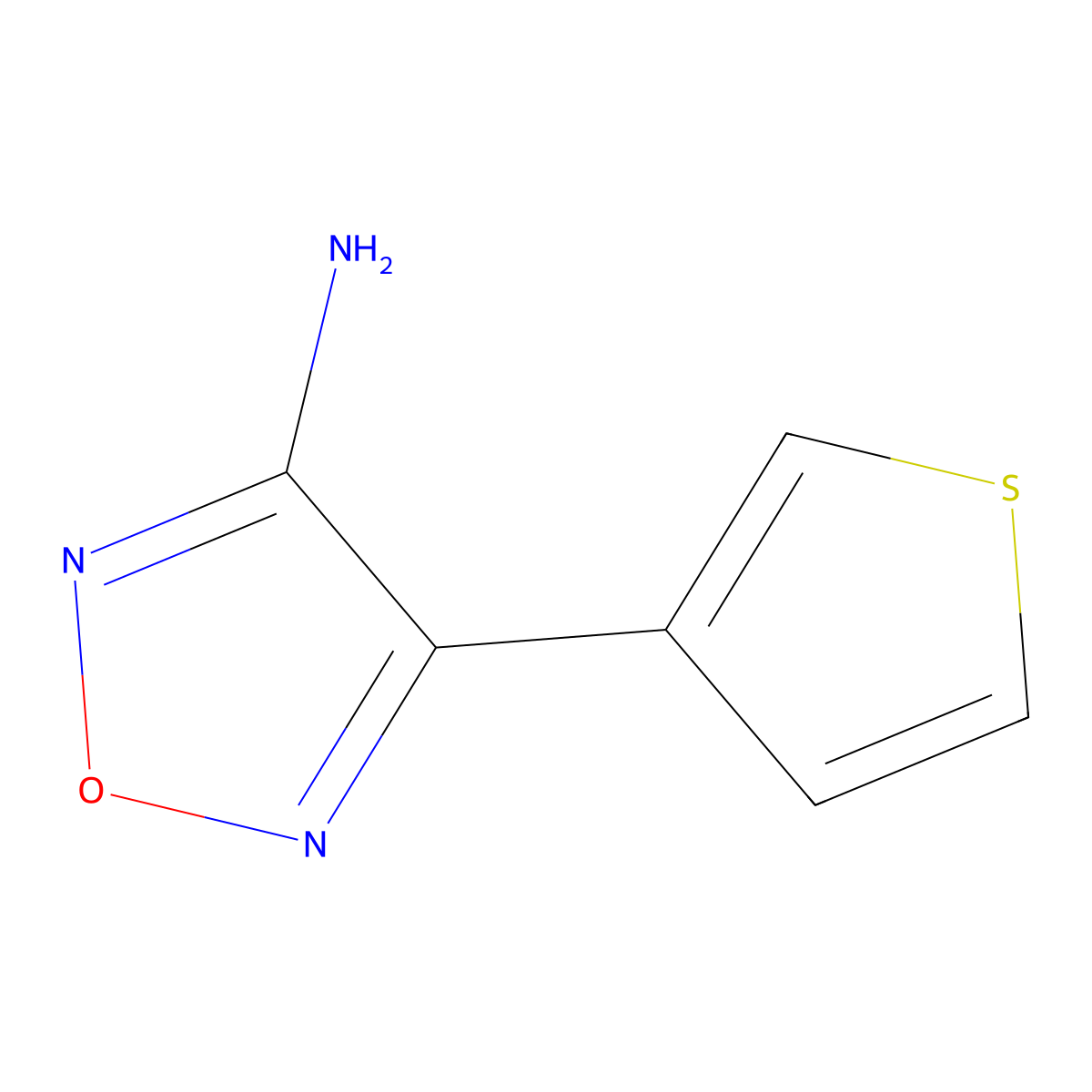 4-(Thiophen-3-yl)-1,2,5-oxadiazol-3-amine molecular structure, CAS 2763759-56-2
