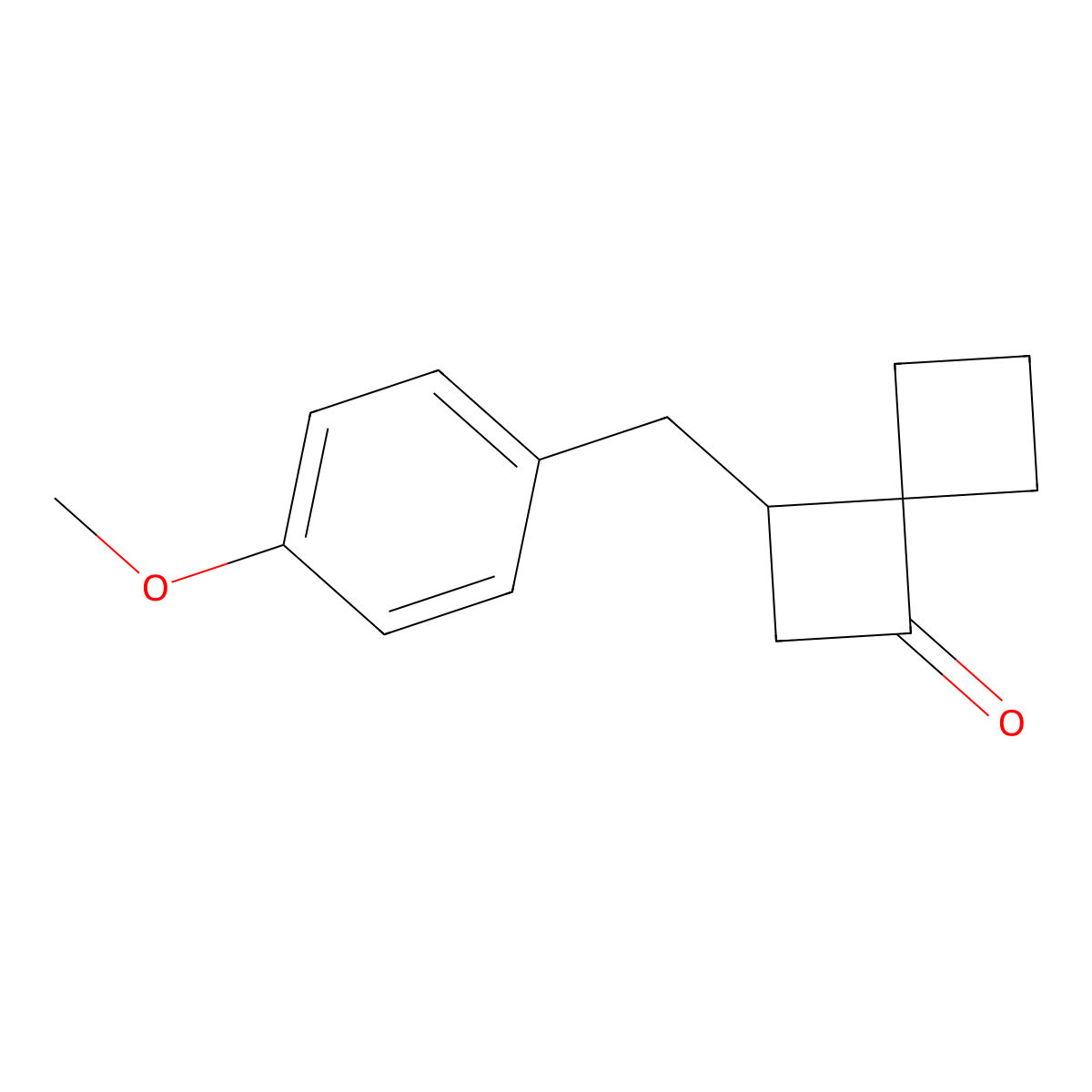 3-[(4-Methoxyphenyl)methyl]spiro[3.3]heptan-1-one molecular structure, CAS 2763759-58-4