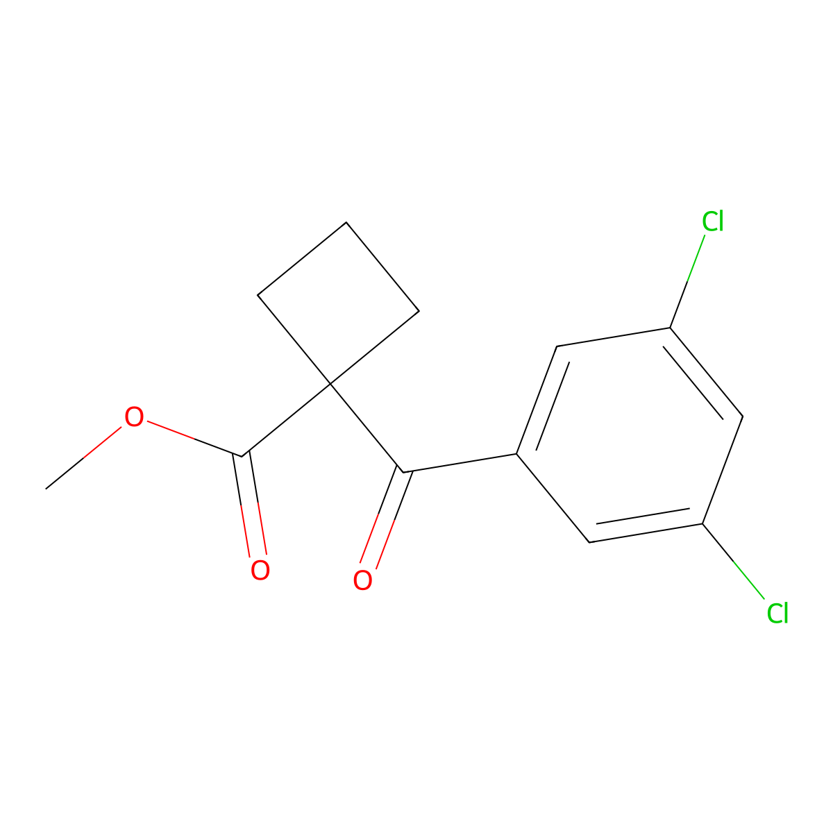 Methyl 1-(3,5-dichlorobenzoyl)cyclobutane-1-carboxylate molecular structure, CAS 2763759-60-8