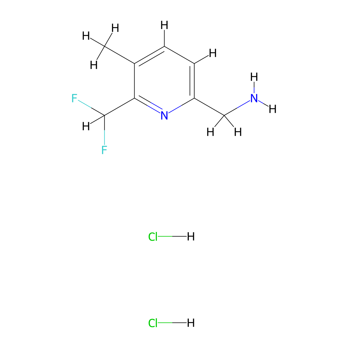 1-[6-(Difluoromethyl)-5-methylpyridin-2-yl]methanamine dihydrochloride molecular structure, CAS 2763759-66-4