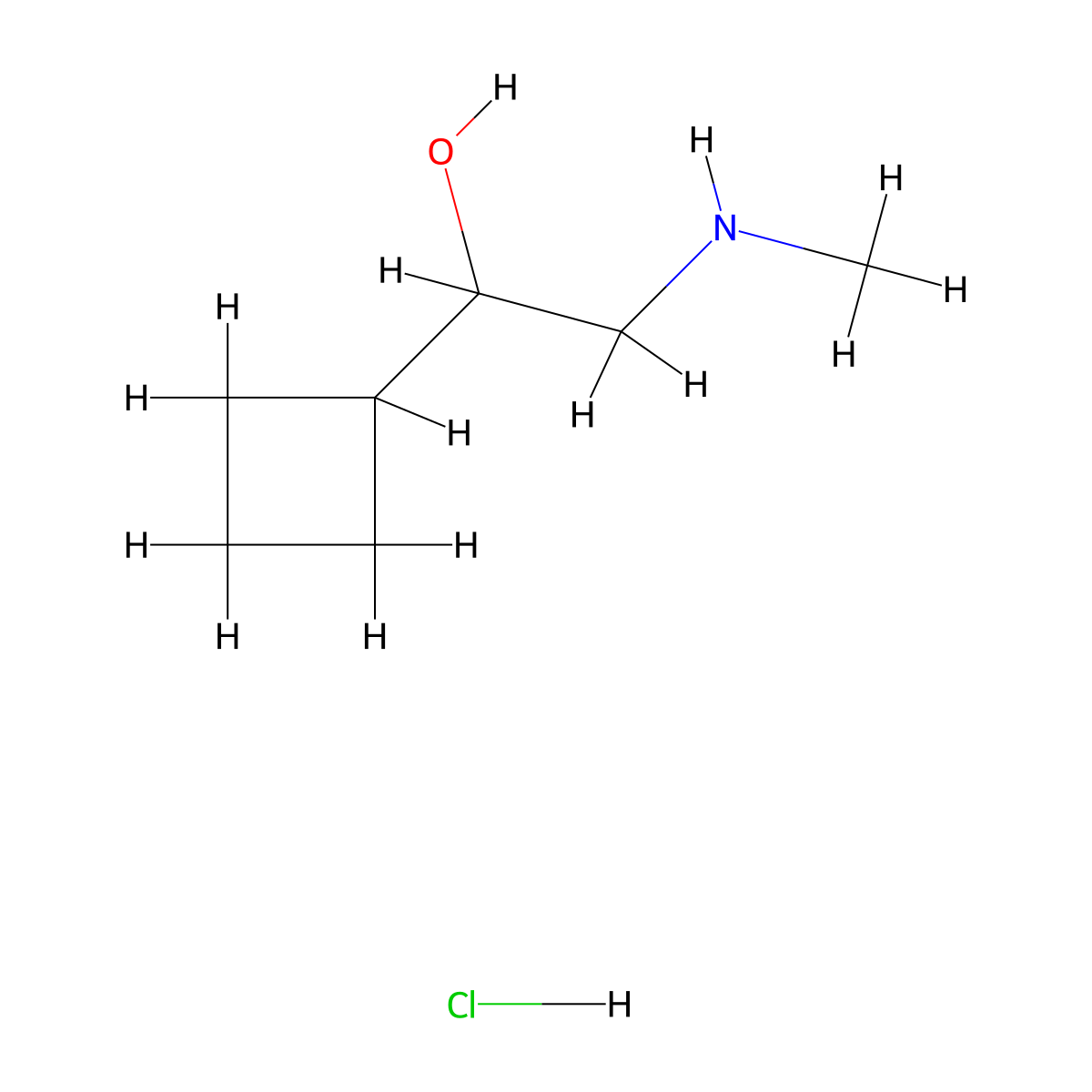 1-Cyclobutyl-2-(methylamino)ethan-1-ol hydrochloride molecular structure, CAS 2763759-68-6