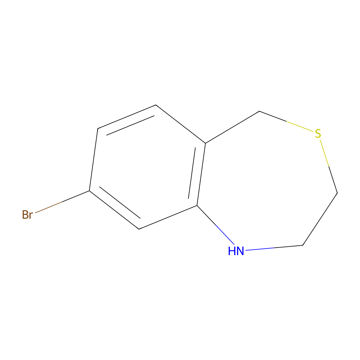 8-Bromo-1,2,3,5-tetrahydro-4,1-benzothiazepine molecular structure, CAS 2763759-71-1
