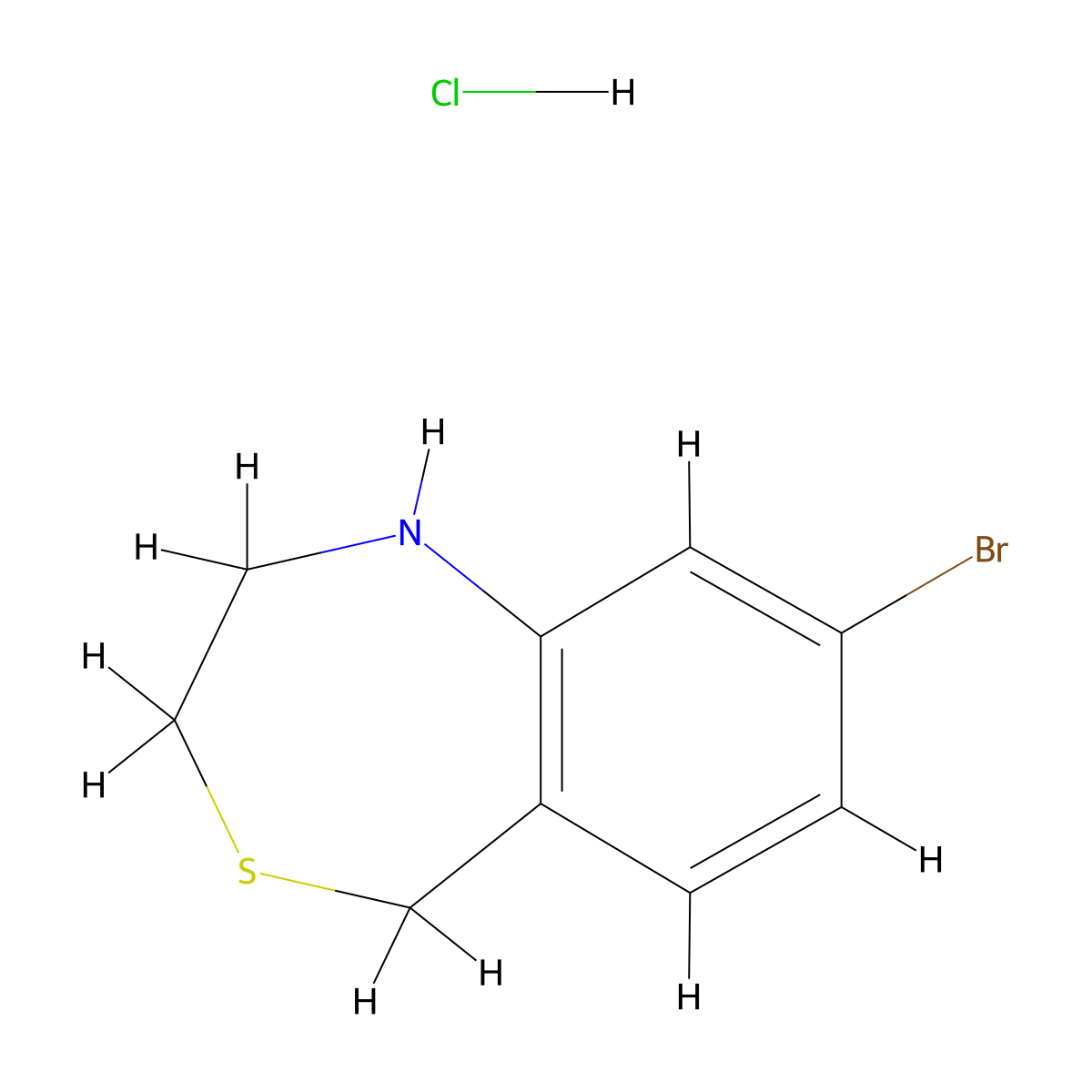 8-Bromo-1,2,3,5-tetrahydro-4,1-benzothiazepine hydrochloride molecular structure, CAS 2763759-72-2