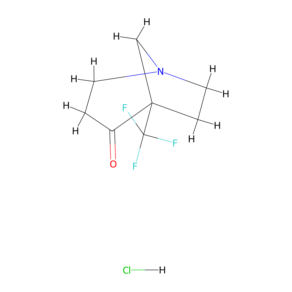 5-(Trifluoromethyl)-1-azabicyclo[3.2.1]octan-4-one hydrochloride molecular structure, CAS 2763759-80-2