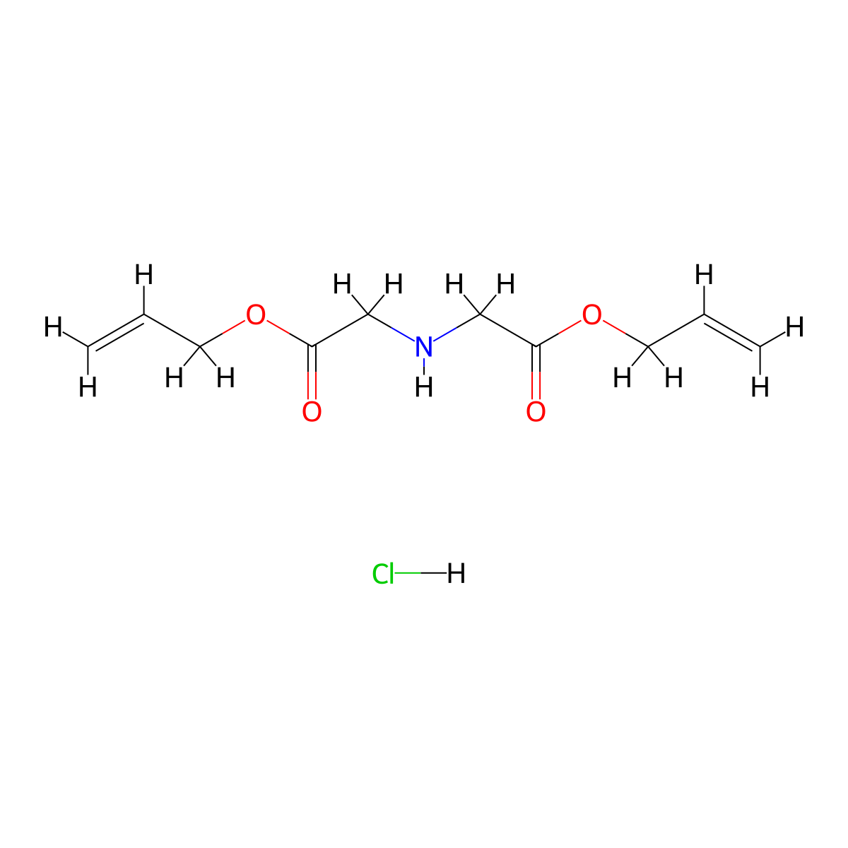 Prop-2-en-1-yl 2-{[2-oxo-2-(prop-2-en-1-yloxy)ethyl]amino}acetate hydrochloride molecular structure, CAS 2763759-81-3