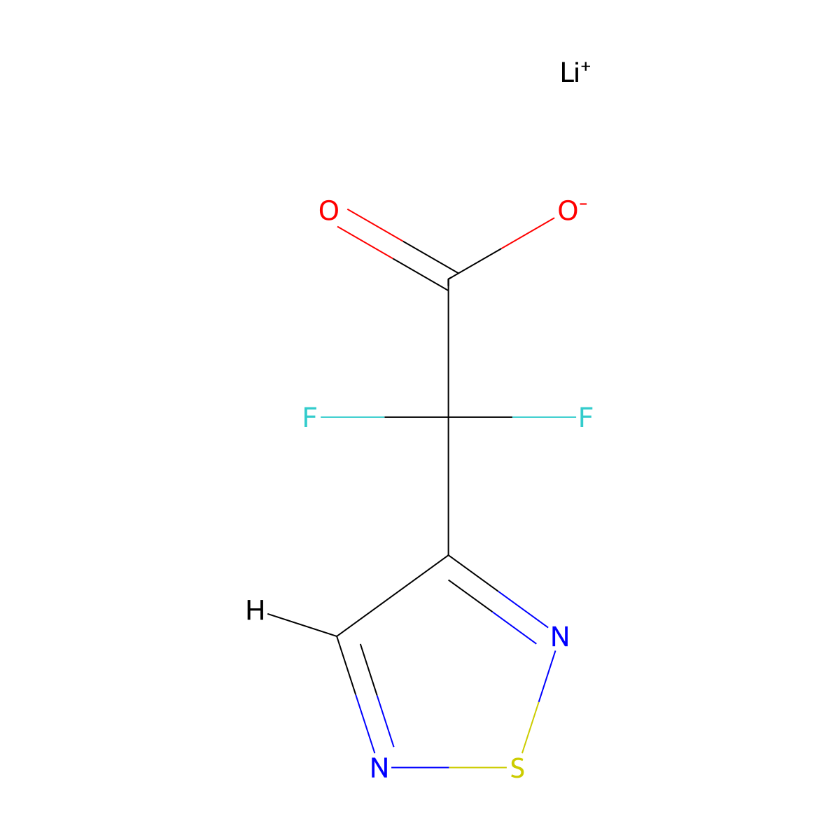 Lithium(1+) 2,2-difluoro-2-(1,2,5-thiadiazol-3-yl)acetate molecular structure, CAS 2763759-83-5