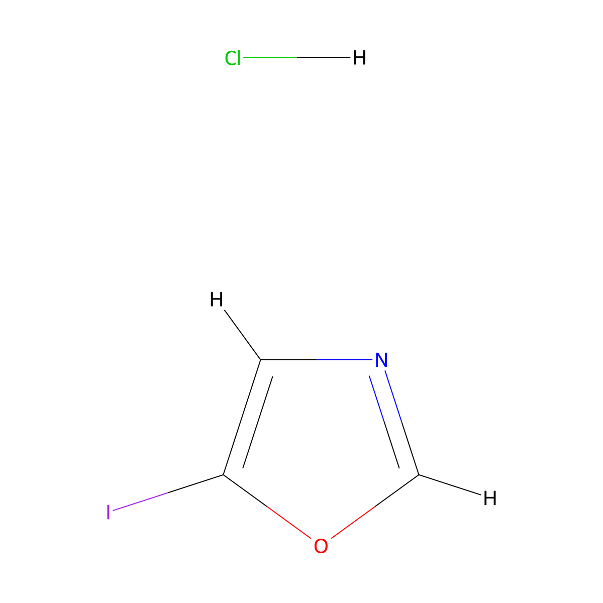 5-Iodo-1,3-oxazole hydrochloride molecular structure, CAS 2763759-84-6
