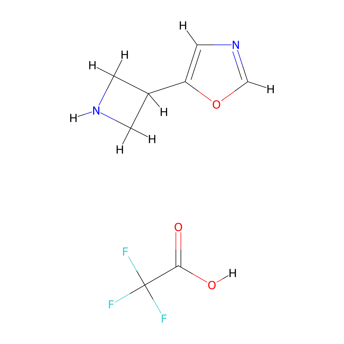5-(Azetidin-3-yl)-1,3-oxazole, trifluoroacetic acid molecular structure, CAS 2763759-86-8
