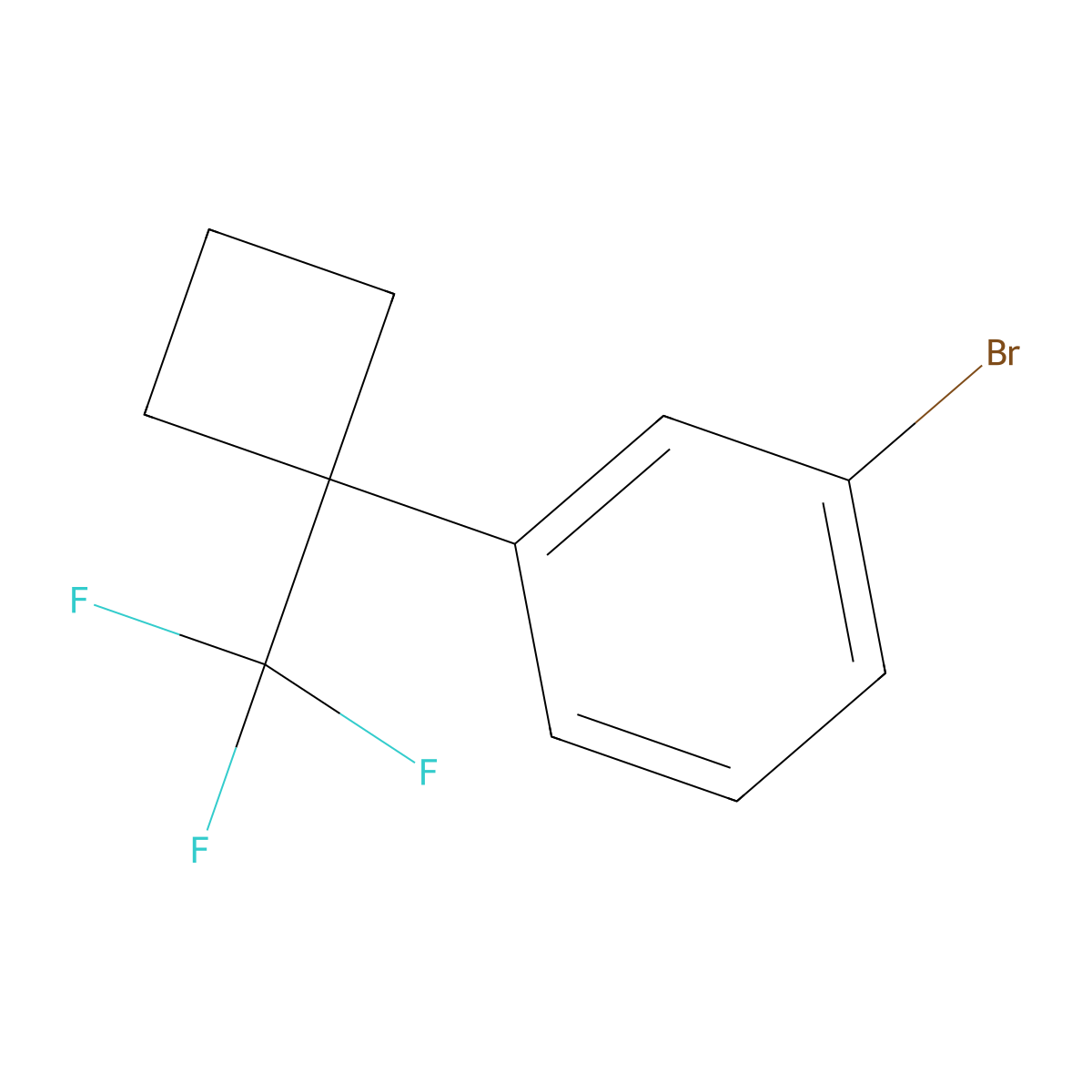 1-Bromo-3-[1-(trifluoromethyl)cyclobutyl]benzene molecular structure, CAS 2763759-88-0