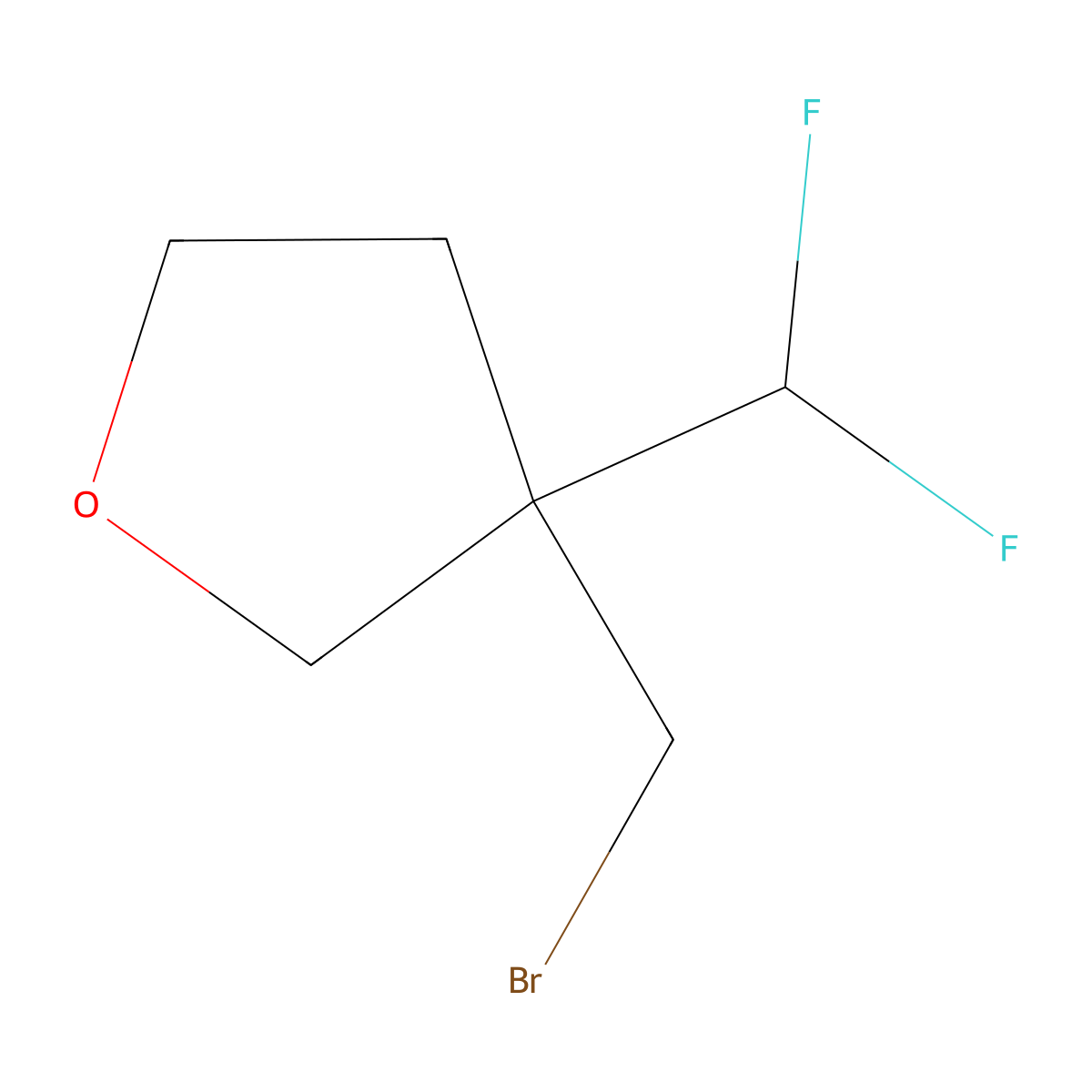 3-(Bromomethyl)-3-(difluoromethyl)oxolane molecular structure, CAS 2763760-06-9