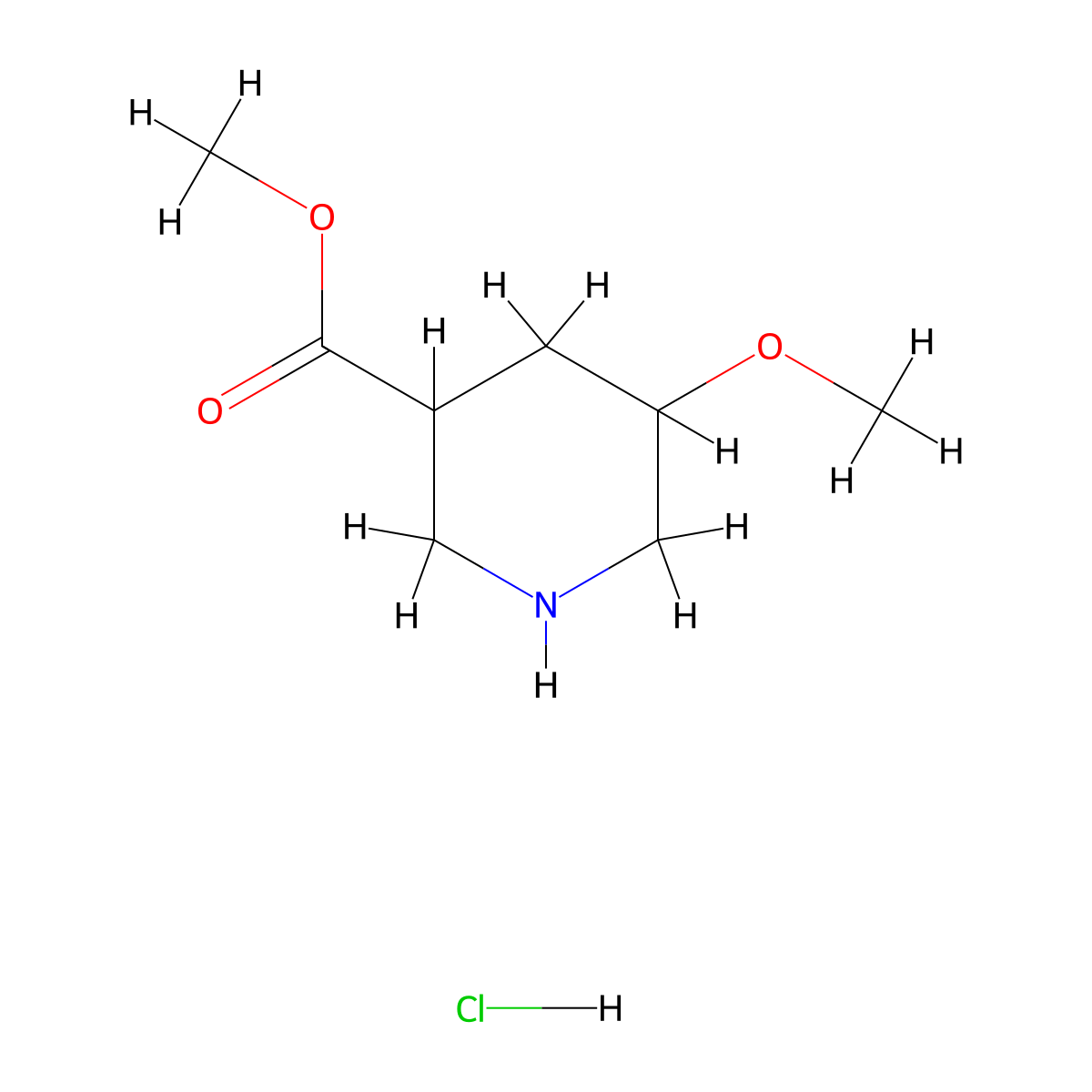 Methyl 5-methoxypiperidine-3-carboxylate hydrochloride molecular structure, CAS 2763760-16-1
