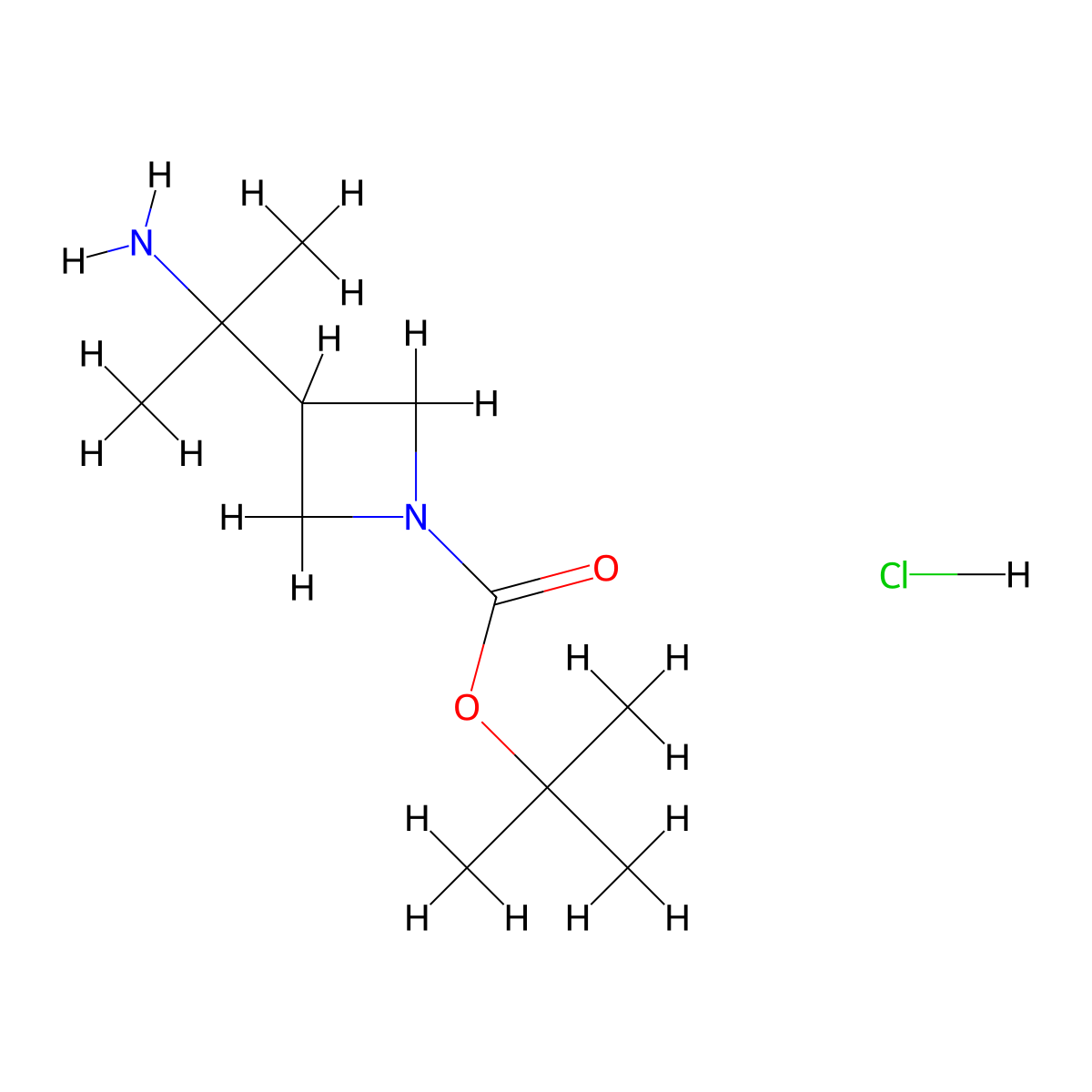 Tert-butyl 3-(2-aminopropan-2-yl)azetidine-1-carboxylate hydrochloride molecular structure, CAS 2763760-24-1