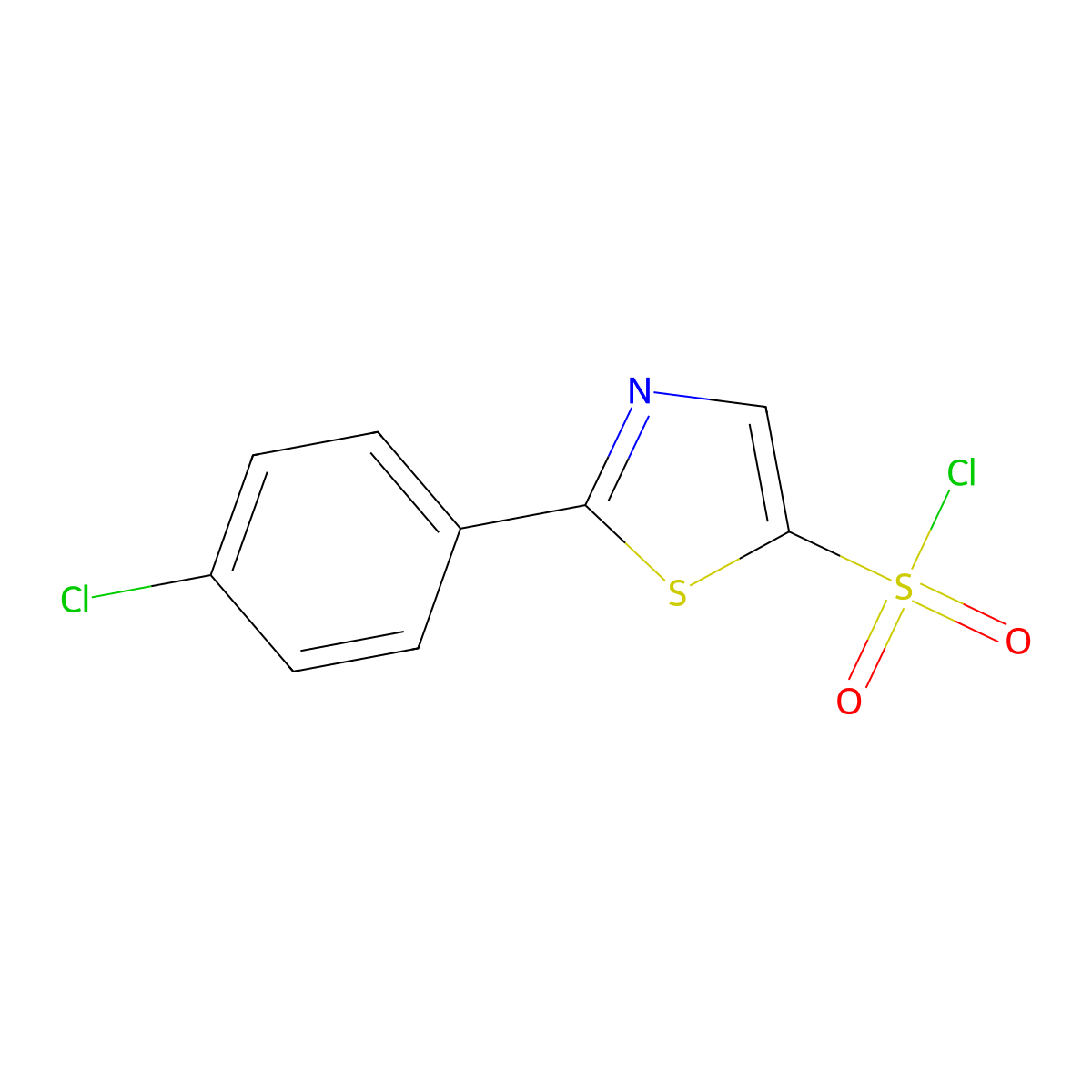 2-(4-Chlorophenyl)-1,3-thiazole-5-sulfonyl chloride molecular structure, CAS 2763760-29-6