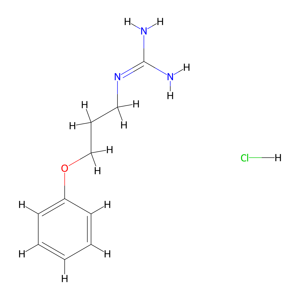 N-(3-phenoxypropyl)guanidine hydrochloride molecular structure, CAS 2763760-32-1