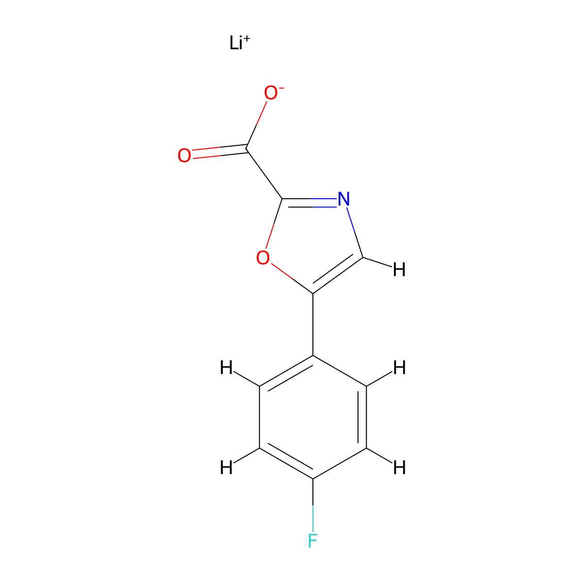 Lithium(1+) 5-(4-fluorophenyl)-1,3-oxazole-2-carboxylate molecular structure, CAS 2763760-41-2