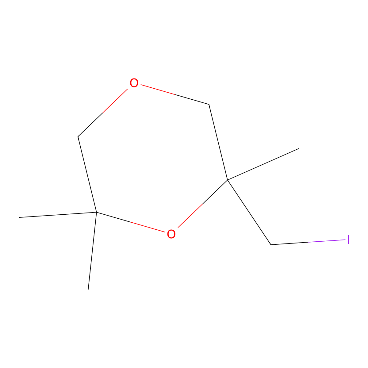 2-(Iodomethyl)-2,6,6-trimethyl-1,4-dioxane molecular structure, CAS 2763760-42-3