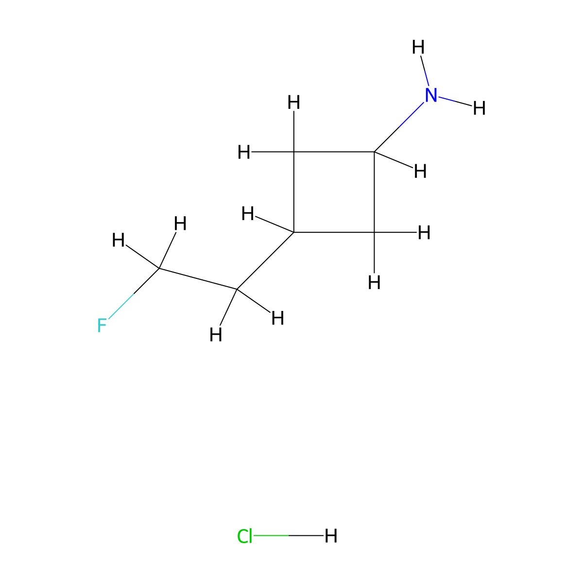 3-(2-Fluoroethyl)cyclobutan-1-amine hydrochloride molecular structure, CAS 2763775-86-4