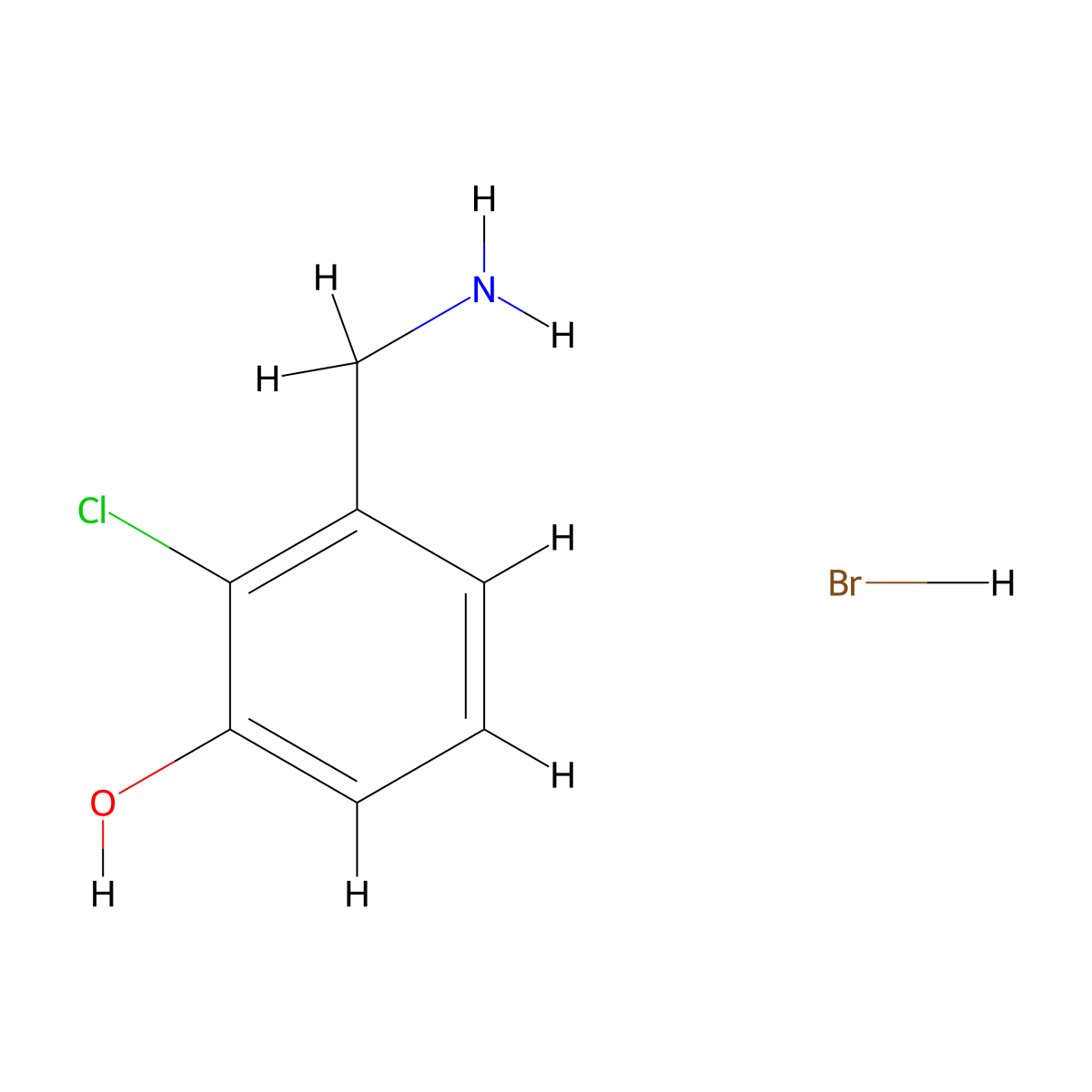 3-(Aminomethyl)-2-chlorophenol hydrobromide molecular structure, CAS 2763775-89-7