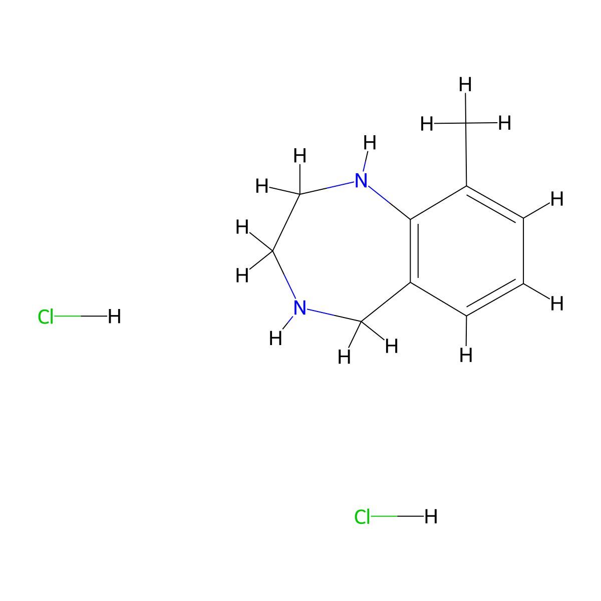 9-methyl-2,3,4,5-tetrahydro-1H-1,4-benzodiazepine dihydrochloride molecular structure, CAS 2763775-90-0