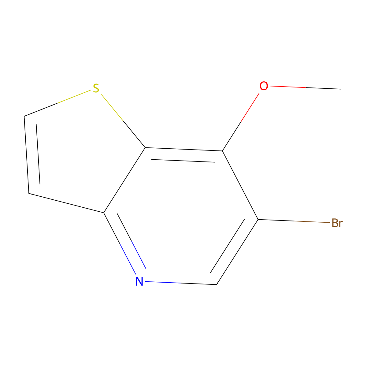 6-Bromo-7-methoxythieno[3,2-b]pyridine molecular structure, CAS 2763775-93-3