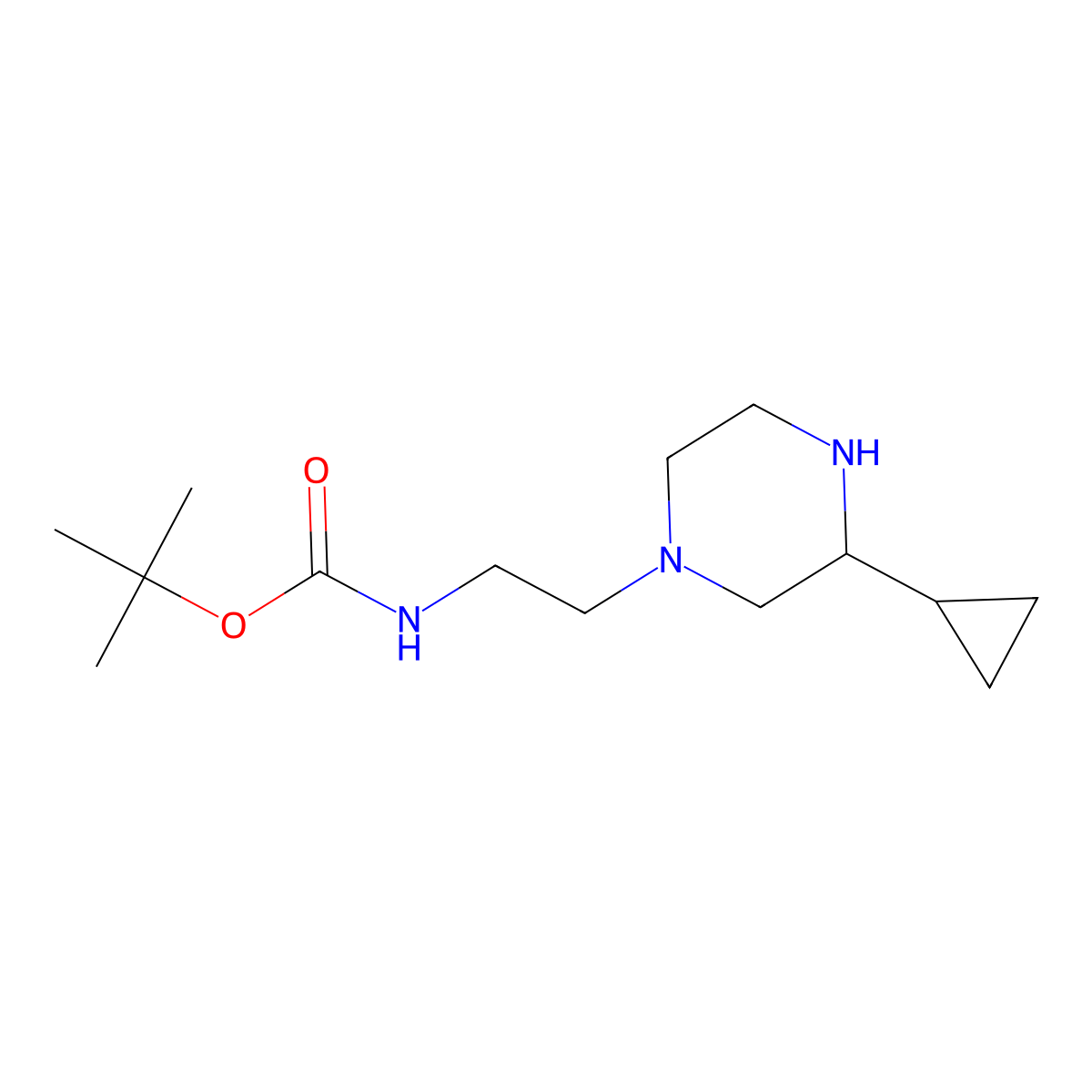 tert-butyl N-[2-(3-cyclopropylpiperazin-1-yl)ethyl]carbamate molecular structure, CAS 2763775-98-8