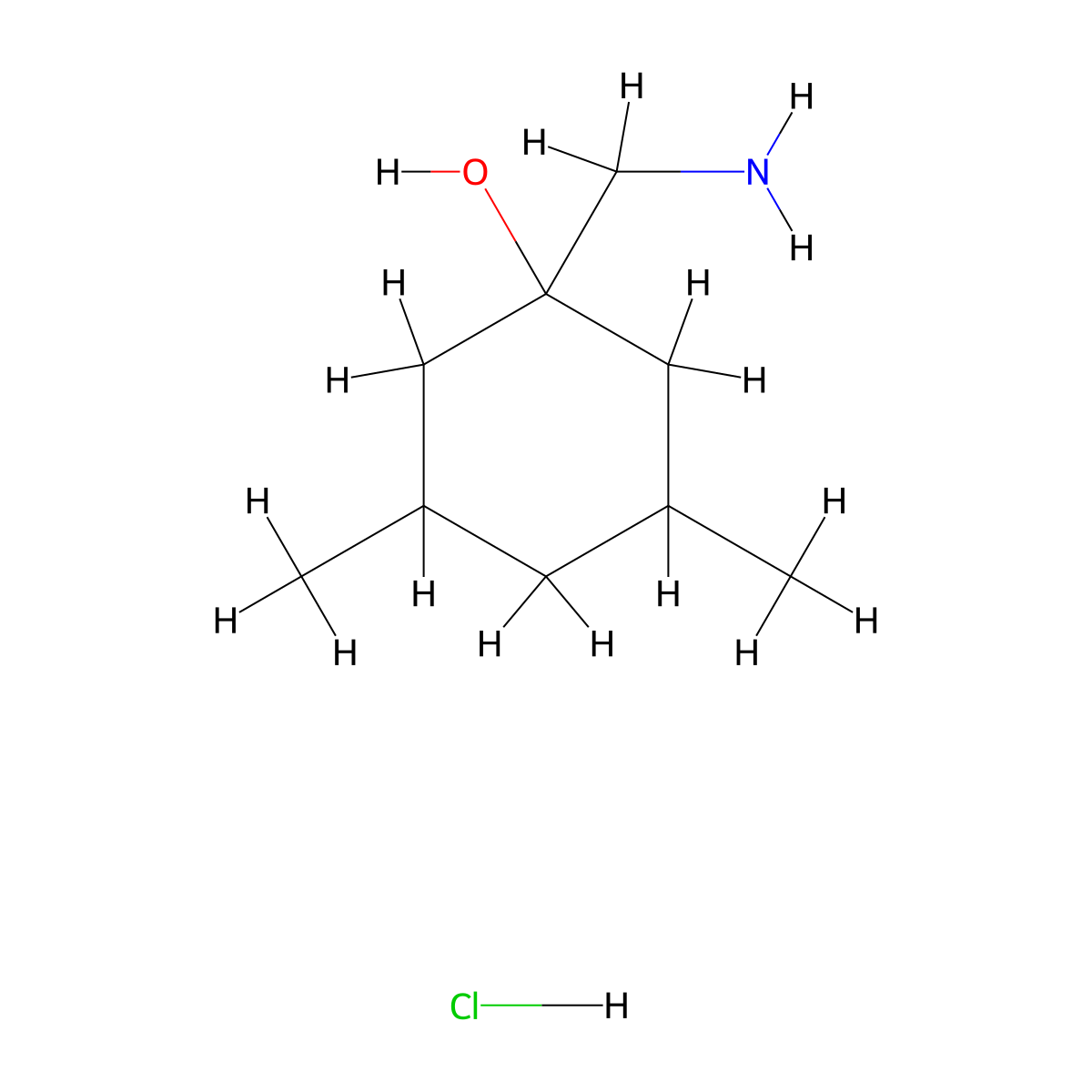 1-(Aminomethyl)-3,5-dimethylcyclohexan-1-ol hydrochloride molecular structure, CAS 2763775-99-9