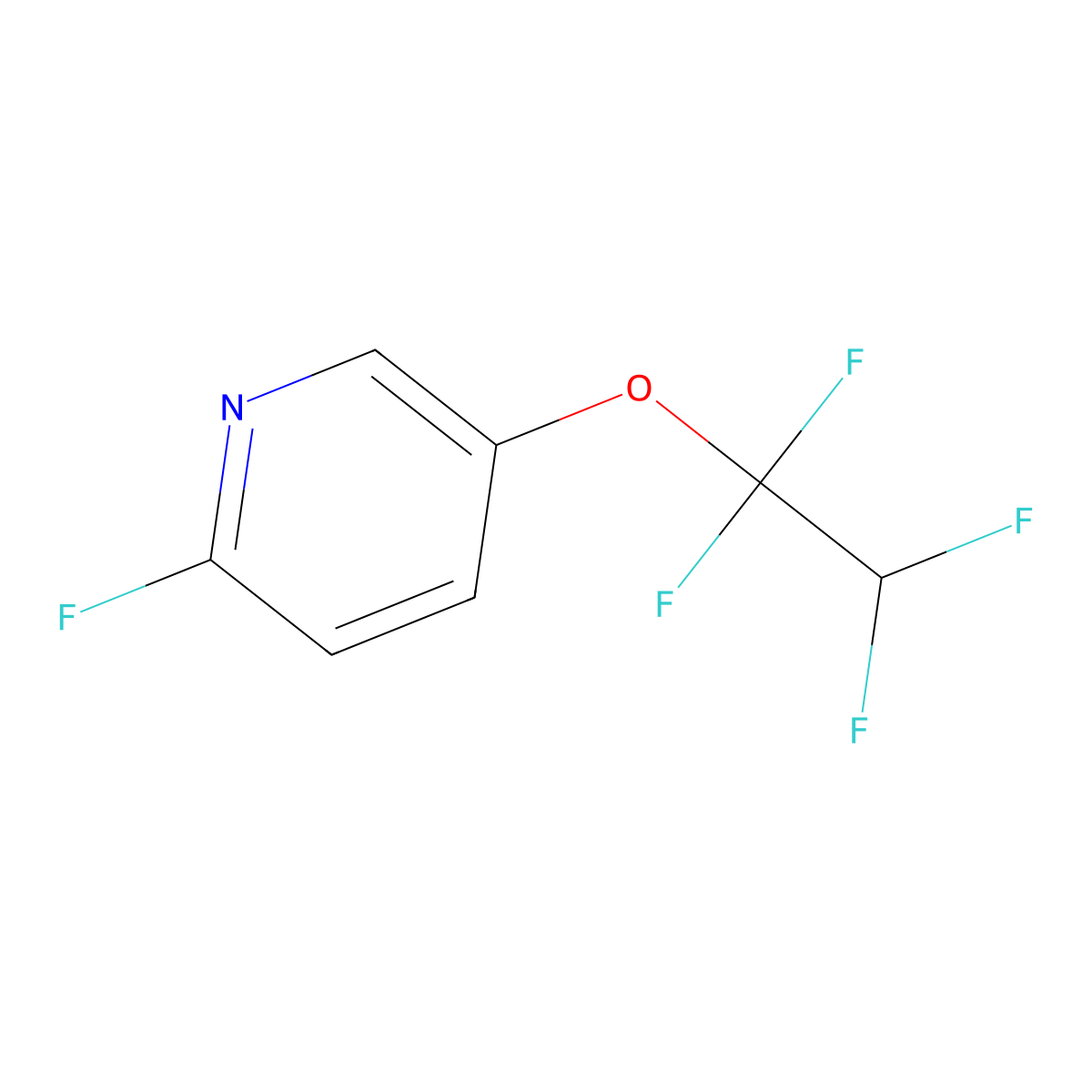 2-Fluoro-5-(1,1,2,2-tetrafluoroethoxy)pyridine molecular structure, CAS 2763776-04-9