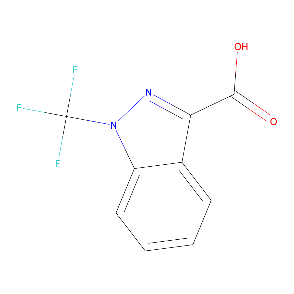 1-(trifluoromethyl)-1H-indazole-3-carboxylic acid molecular structure, CAS 2763776-09-4