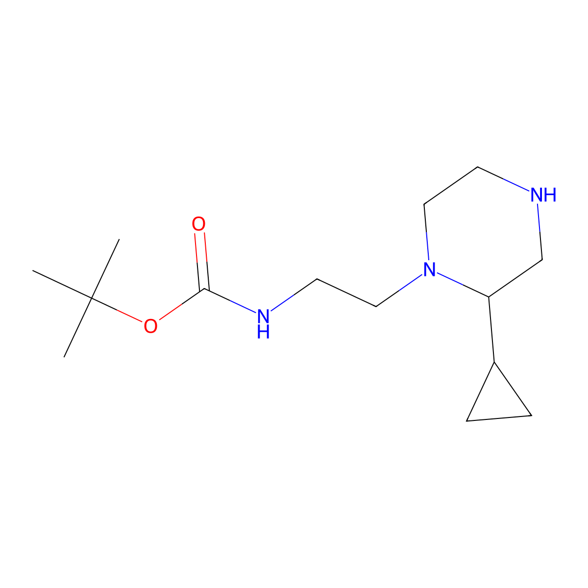 tert-butyl N-[2-(2-cyclopropylpiperazin-1-yl)ethyl]carbamate molecular structure, CAS 2763776-16-3