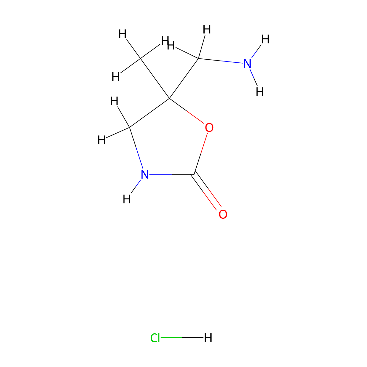 5-(Aminomethyl)-5-methyl-1,3-oxazolidin-2-one hydrochloride molecular structure, CAS 2763776-21-0