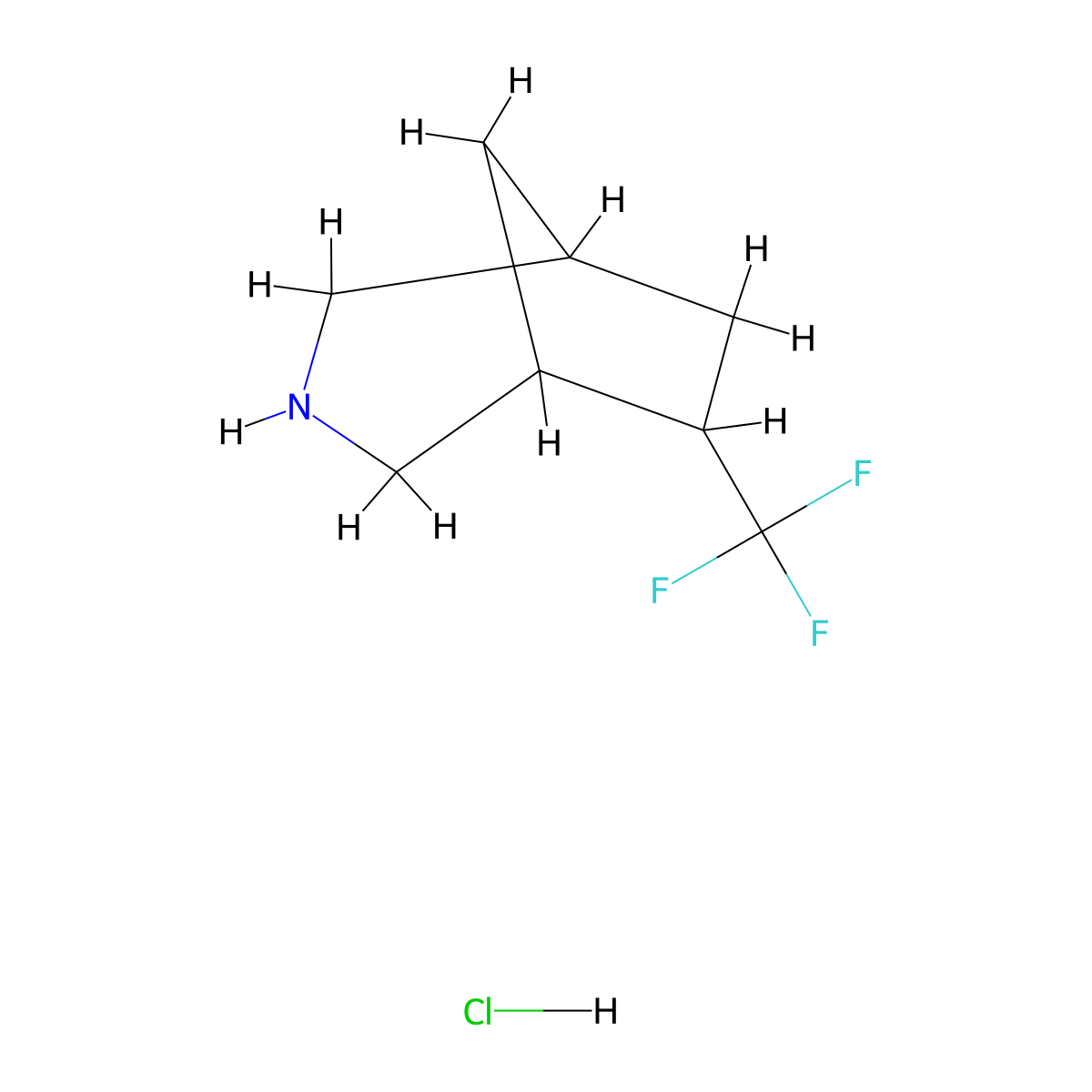 6-(Trifluoromethyl)-3-azabicyclo[3.2.1]octane hydrochloride molecular structure, CAS 2763776-28-7