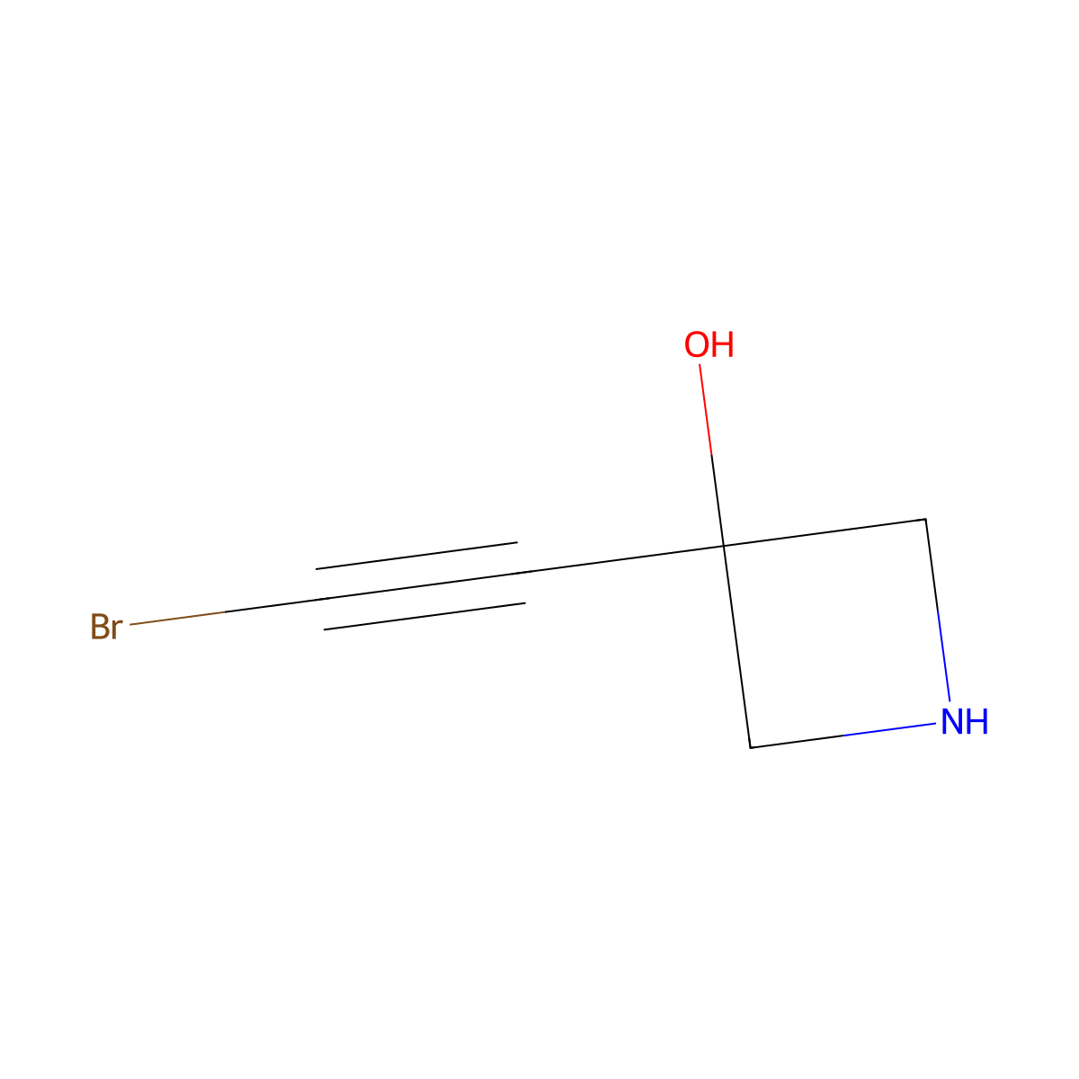 3-(2-Bromoethynyl)azetidin-3-ol molecular structure, CAS 2763776-29-8
