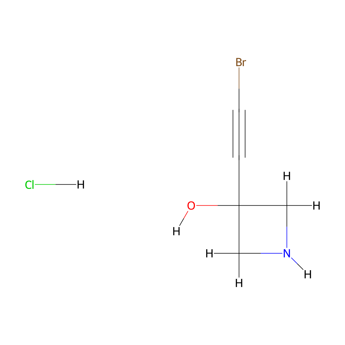 3-(2-Bromoethynyl)azetidin-3-ol hydrochloride molecular structure, CAS 2763776-30-1