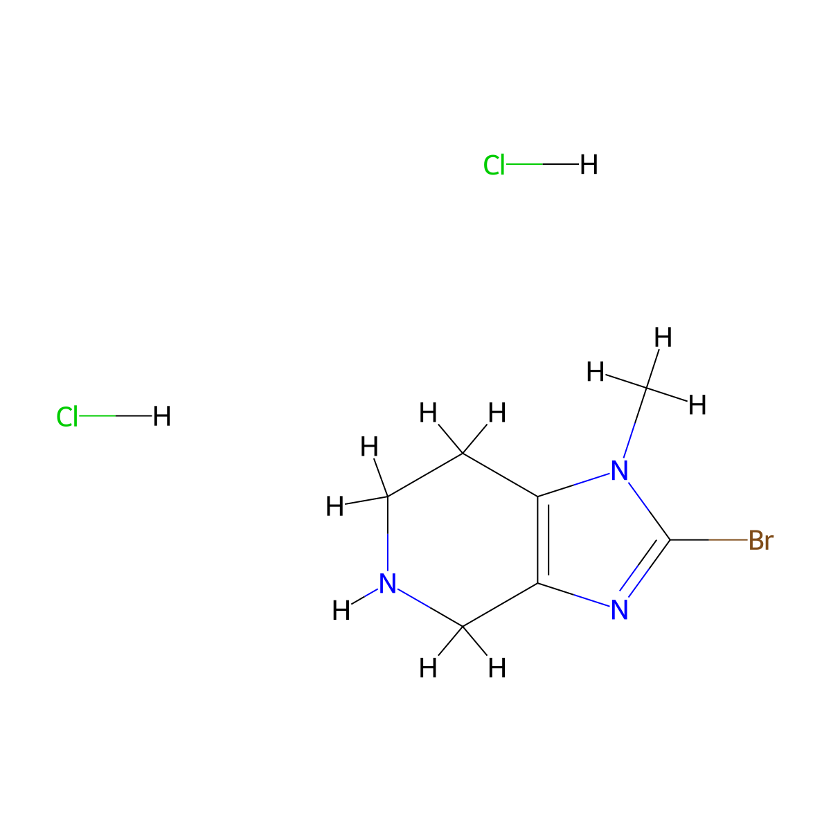 2-bromo-1-methyl-1H,4H,5H,6H,7H-imidazo[4,5-c]pyridine dihydrochloride molecular structure, CAS 2763776-39-0
