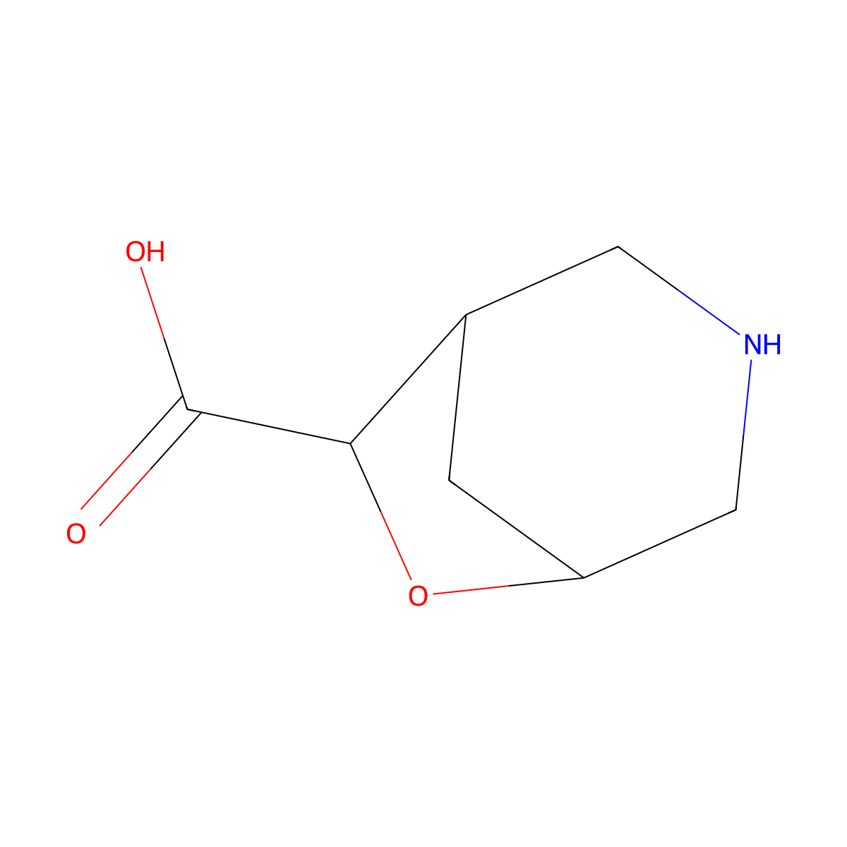 6-Oxa-3-azabicyclo[3.2.1]octane-7-carboxylic acid molecular structure, CAS 2763776-47-0