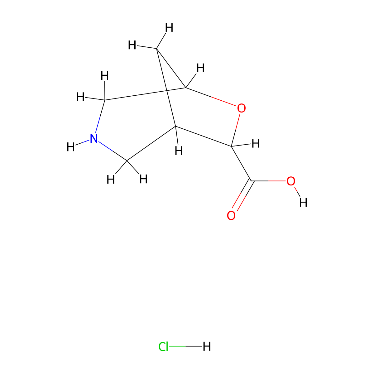 6-Oxa-3-azabicyclo[3.2.1]octane-7-carboxylic acid hydrochloride molecular structure, CAS 2763776-48-1