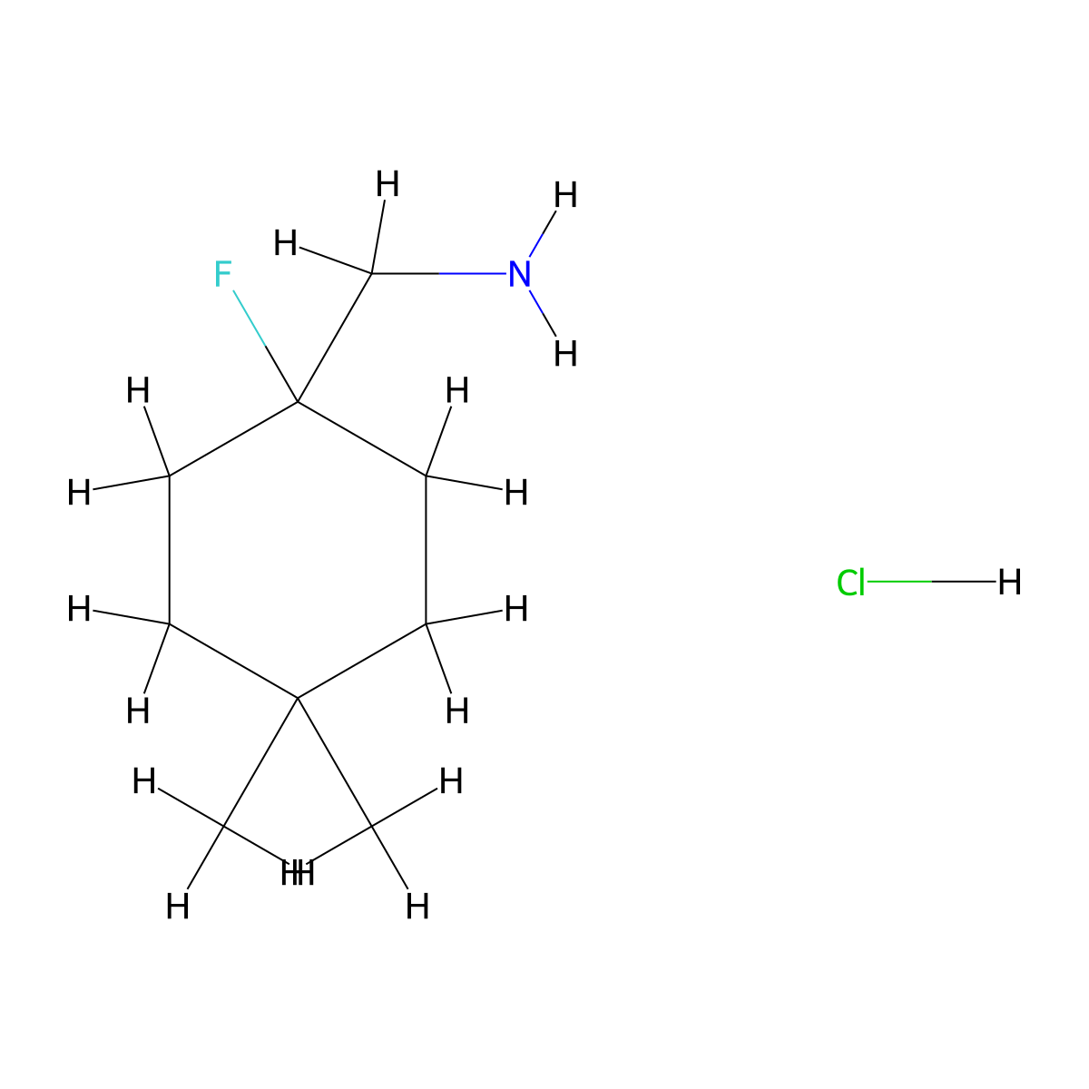1-(1-Fluoro-4,4-dimethylcyclohexyl)methanamine hydrochloride molecular structure, CAS 2763776-50-5
