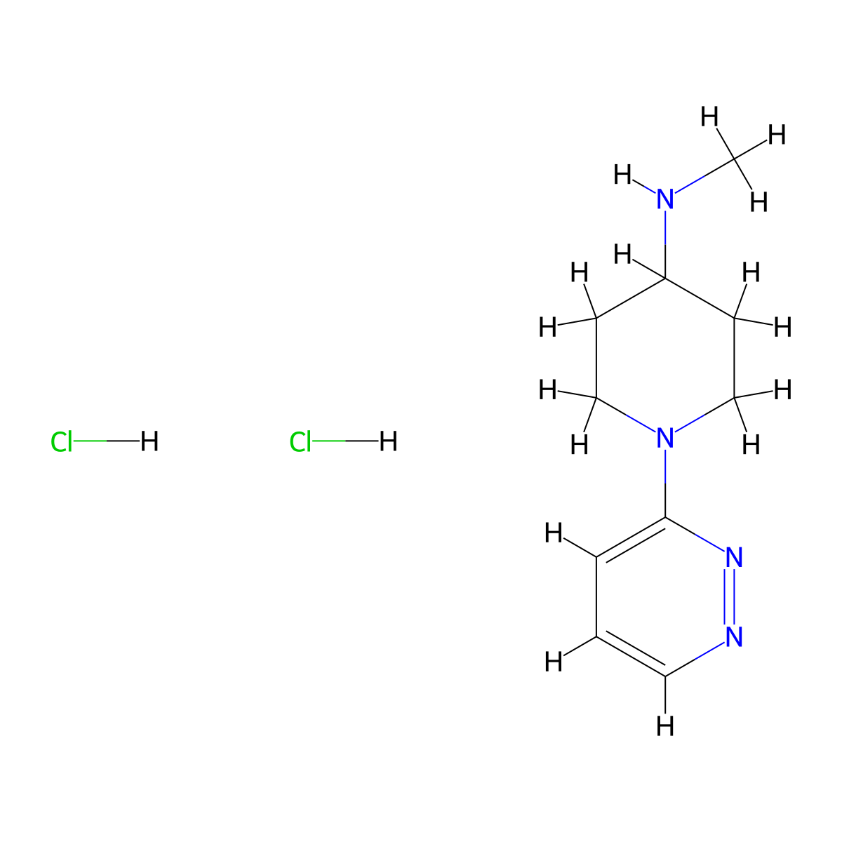 N-methyl-1-(pyridazin-3-yl)piperidin-4-amine dihydrochloride molecular structure, CAS 2763776-56-1