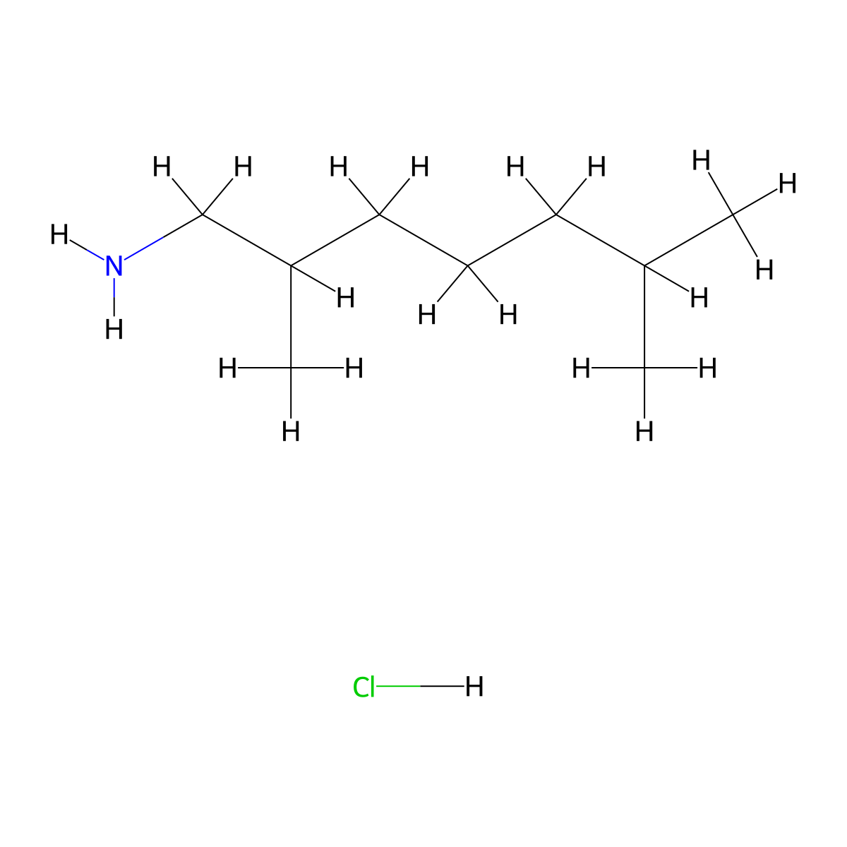 2,6-Dimethylheptan-1-amine hydrochloride molecular structure, CAS 2763776-61-8
