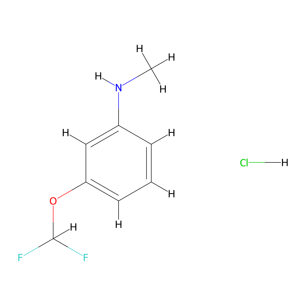 3-(difluoromethoxy)-N-methylaniline hydrochloride molecular structure, CAS 2763776-62-9