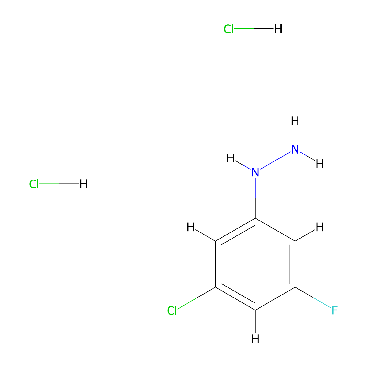 (3-Chloro-5-fluorophenyl)hydrazine dihydrochloride molecular structure, CAS 2763776-72-1