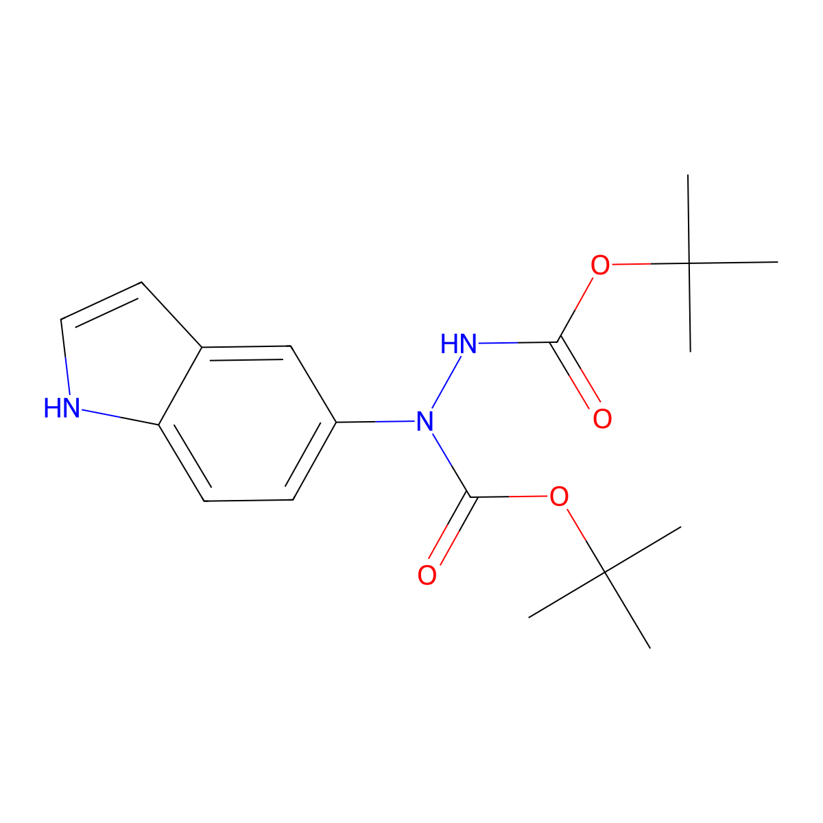 N'-[(tert-butoxy)carbonyl]-N-(1H-indol-5-yl)(tert-butoxy)carbohydrazide molecular structure, CAS 2763776-78-7