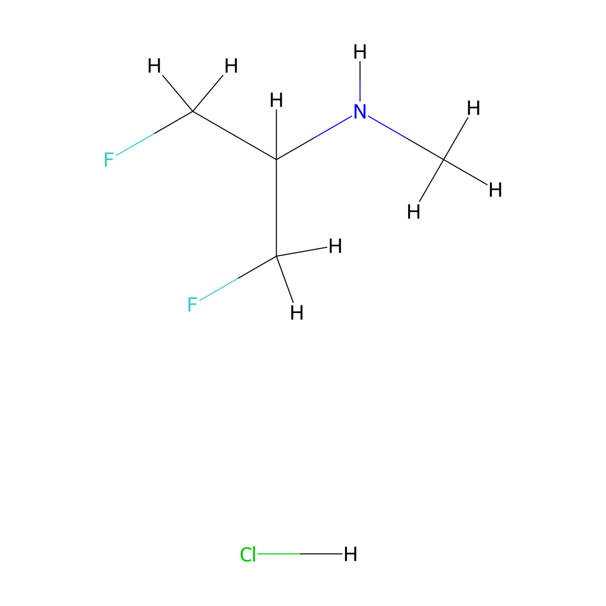 (1,3-Difluoropropan-2-yl)(methyl)amine hydrochloride molecular structure, CAS 2763776-83-4