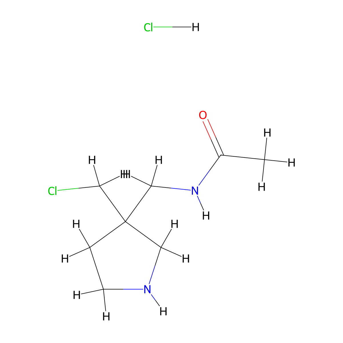 N-{[3-(chloromethyl)pyrrolidin-3-yl]methyl}acetamide hydrochloride molecular structure, CAS 2763776-85-6