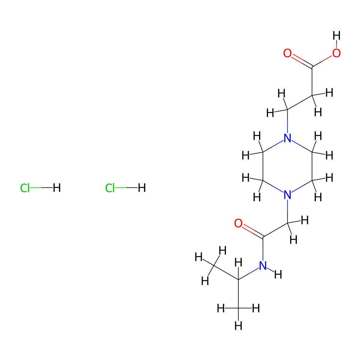 3-(4-{[(Propan-2-yl)carbamoyl]methyl}piperazin-1-yl)propanoic acid dihydrochloride molecular structure, CAS 2763776-87-8