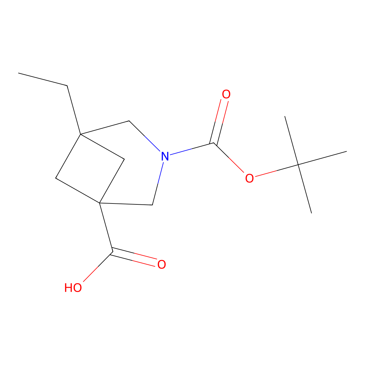 3-[(Tert-butoxy)carbonyl]-5-ethyl-3-azabicyclo[3.1.1]heptane-1-carboxylic acid molecular structure, CAS 2763776-90-3
